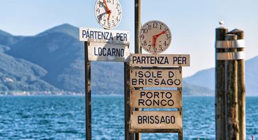 Timetable at the port of Ascona