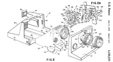 Polaroid camera – patent drawings visualise the invention and have artistic merit. Photo: Espacenet