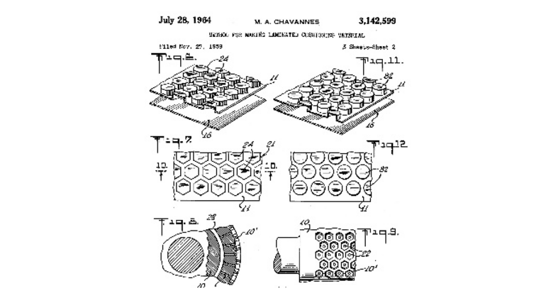 Patent drawing of bubble wrap