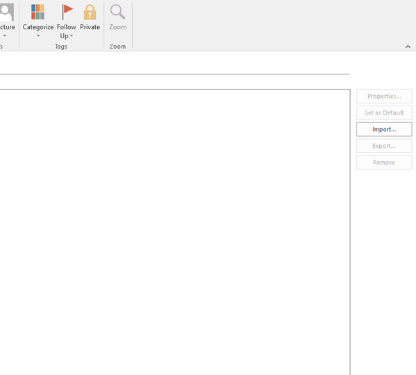 Screenshot of the context menu in Outlook