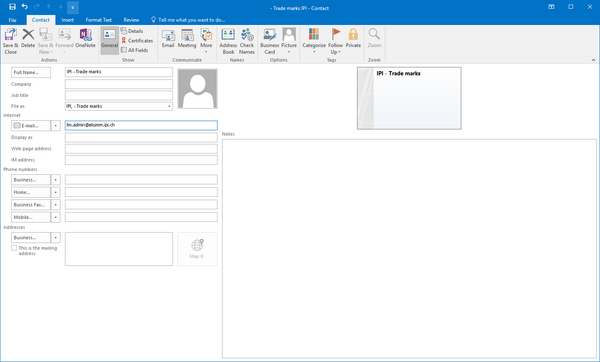 Screenshot of the context menu in Outlook