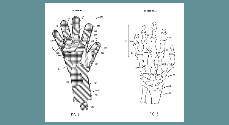 Bild des Patents für den Handschuh des Torhüters