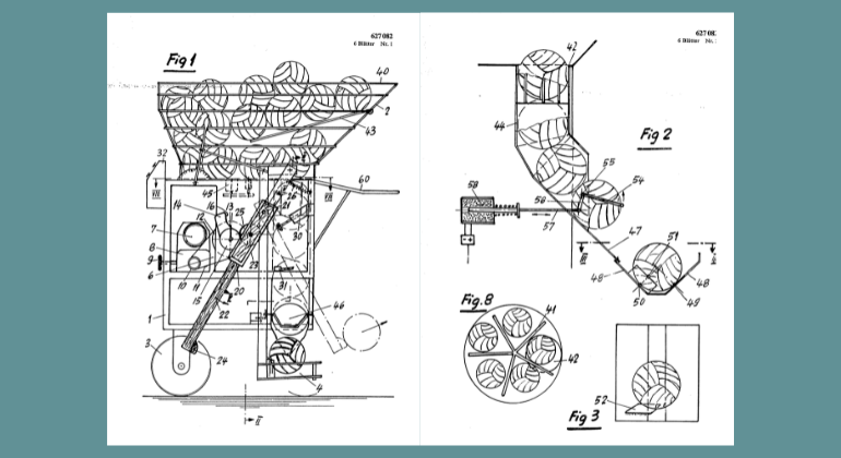 Bild des Patents für die Wurfmaschine